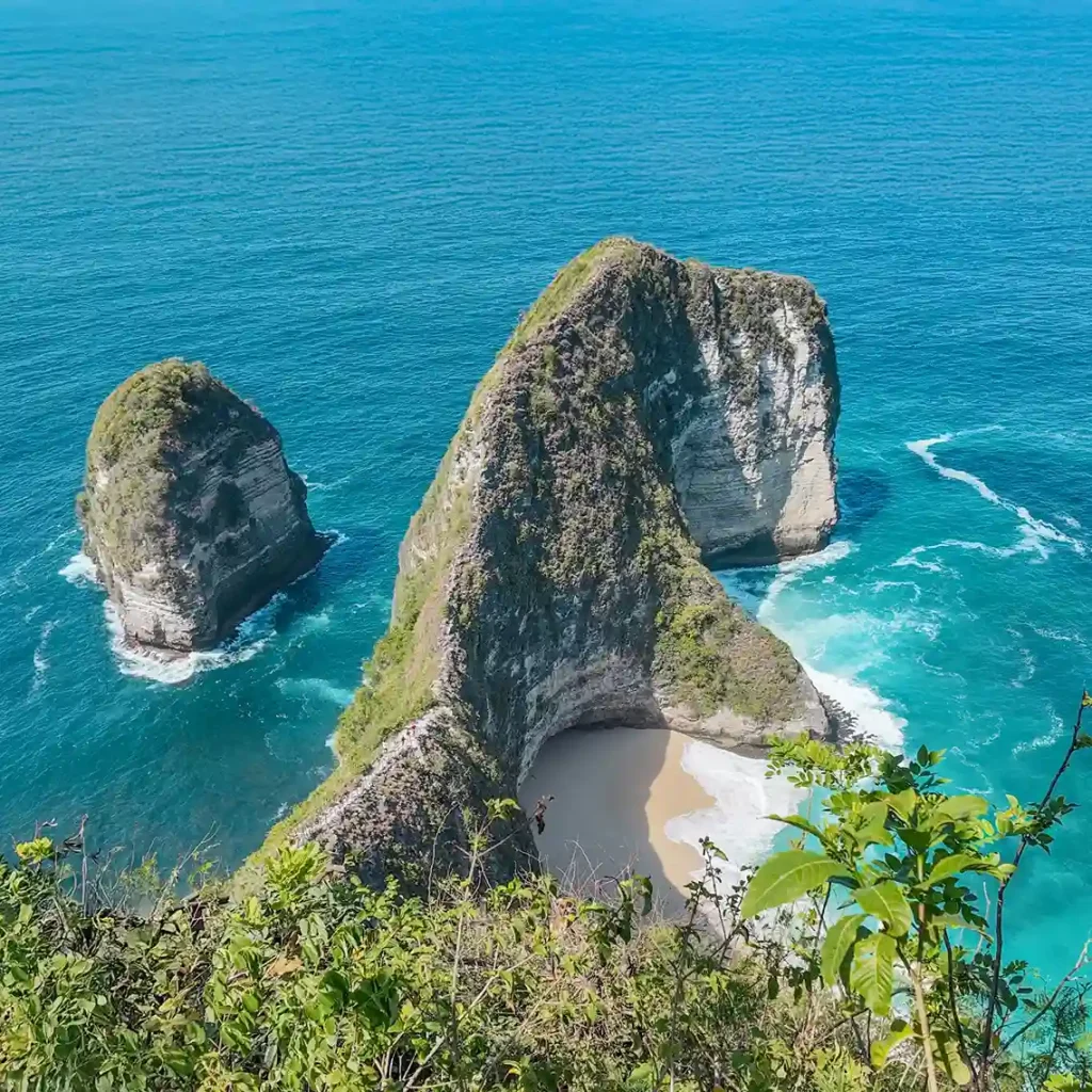 Aerial view of Kelingking Beach, Nusa Penida, Bali